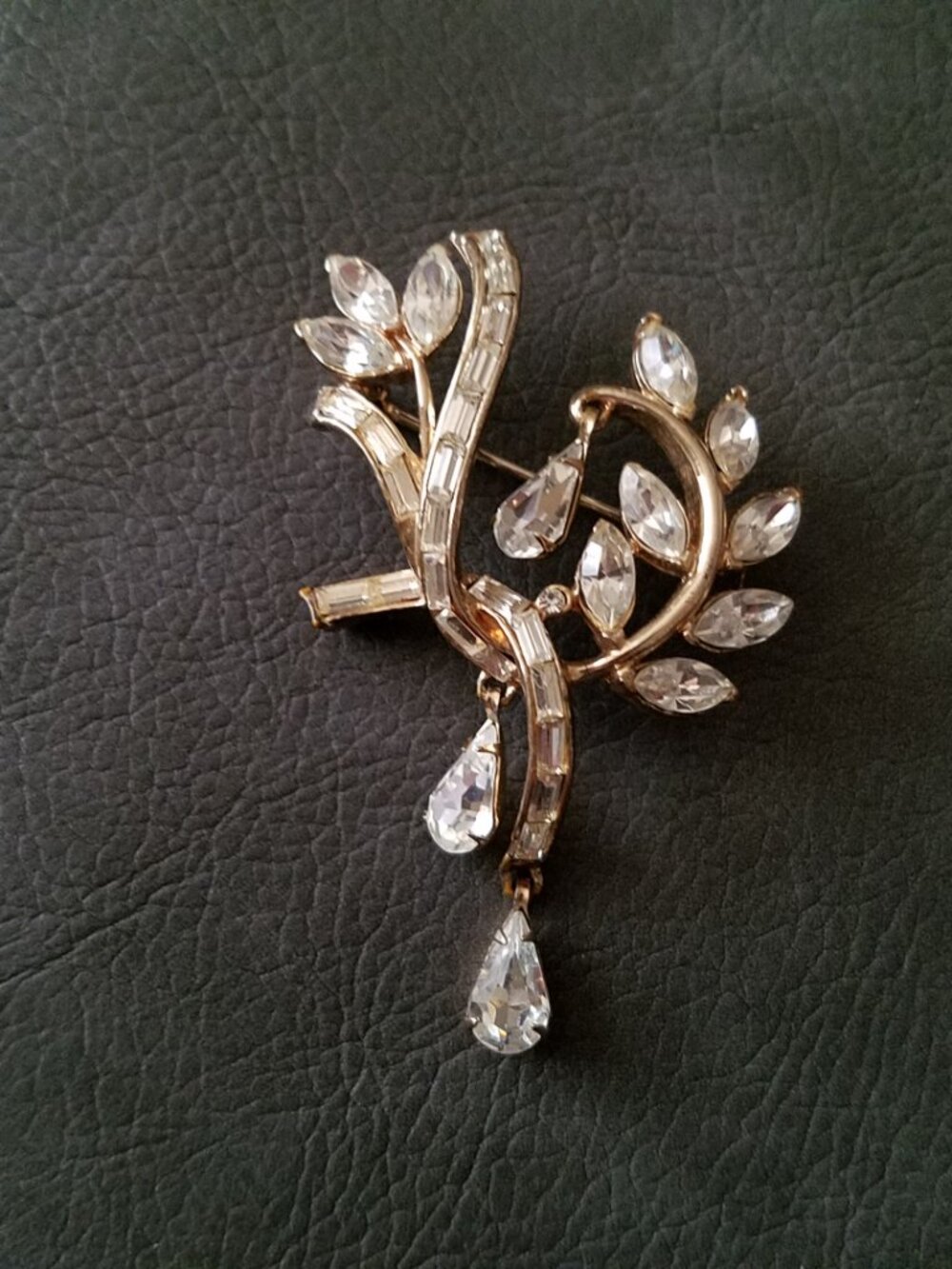 Vintage Coro Adolph Katz Rhinestone Brooch